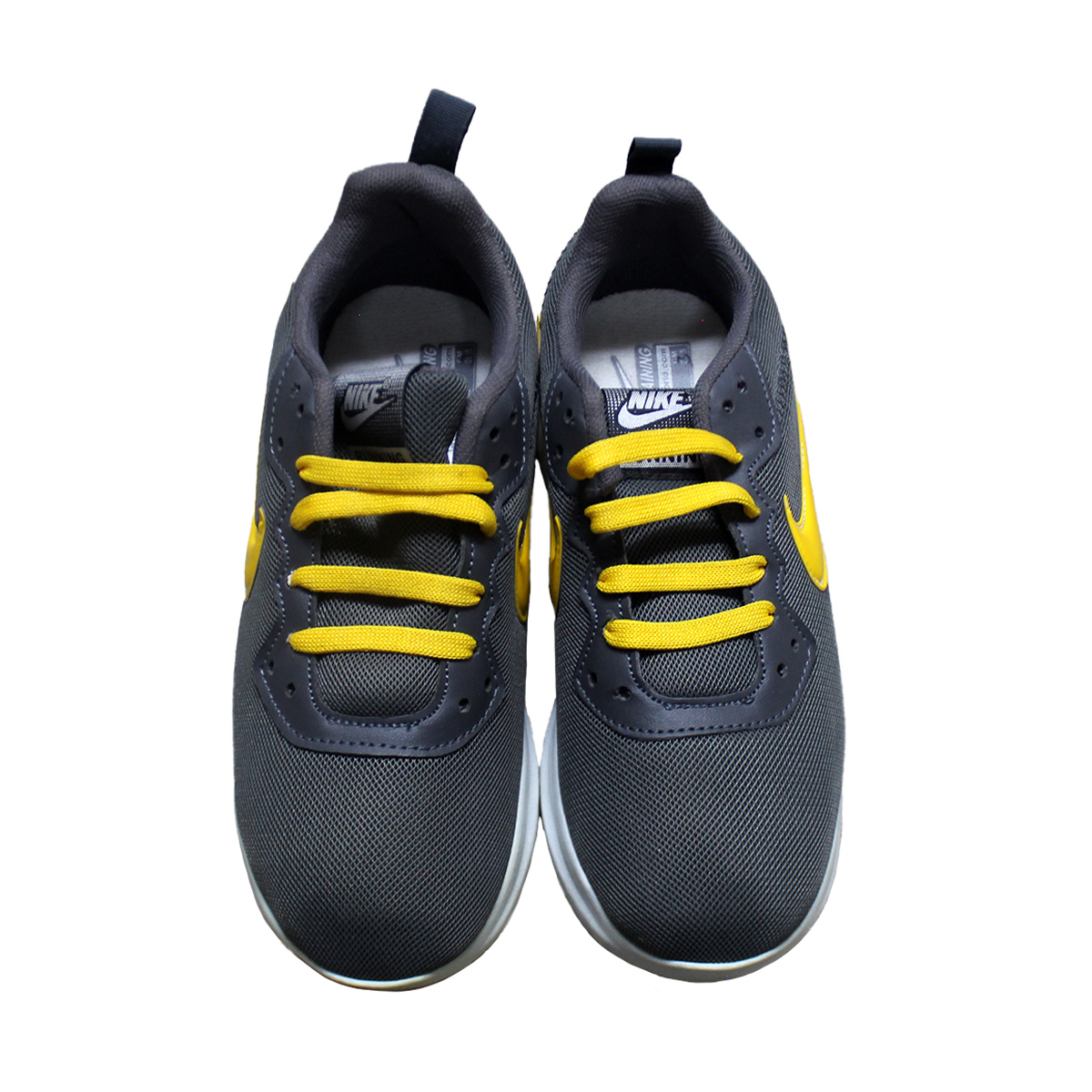 Imagen real de Tenis de hombre, grises con amarillo "Tipo Nike"